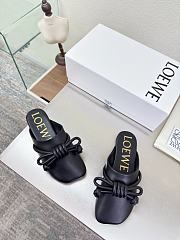 Loewe Flamenco Knot Mules Black Leather - 2