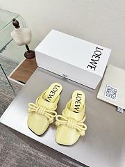Loewe Flamenco Knot Mules Pastel Yellow Leather - 1