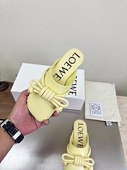 Loewe Flamenco Knot Mules Pastel Yellow Leather - 6