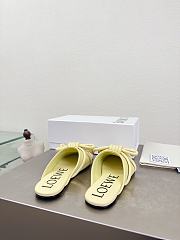 Loewe Flamenco Knot Mules Pastel Yellow Leather - 5