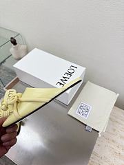 Loewe Flamenco Knot Mules Pastel Yellow Leather - 3