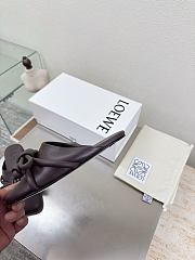 Loewe Flamenco Knot Mules Dark Chocolate Brown Leather - 3