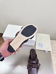 Loewe Flamenco Knot Mules Dark Chocolate Brown Leather - 2