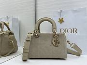 Dior Lady Soft Bag In Gray Suede - 1