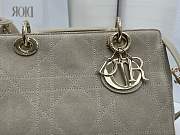 Dior Lady Soft Bag In Gray Suede - 5