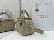 Dior Lady Soft Bag In Gray Suede - 3