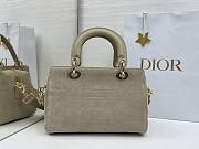 Dior Lady Soft Bag In Gray Suede - 2