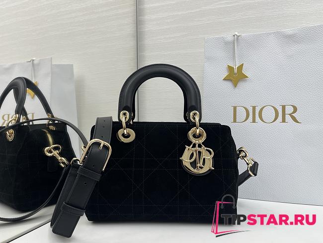 Dior Lady Soft Bag In Black Suede - 1