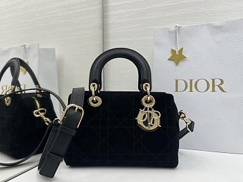 Dior Lady Soft Bag In Black Suede