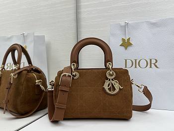 Dior Lady Soft Bag In Brown Suede