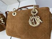 Dior Lady Soft Bag In Brown Suede - 5