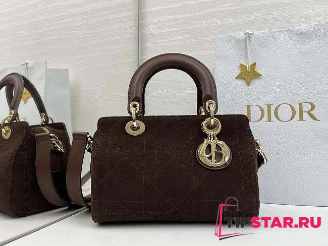 Dior Lady Soft Bag In Dark Brown Suede - 1