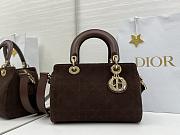 Dior Lady Soft Bag In Dark Brown Suede - 1