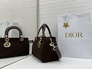 Dior Lady Soft Bag In Dark Brown Suede - 2