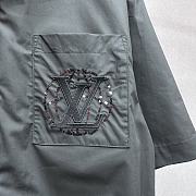 Louis Vuitton Embroidered Short-Sleeved Cotton Shirt Black - 4
