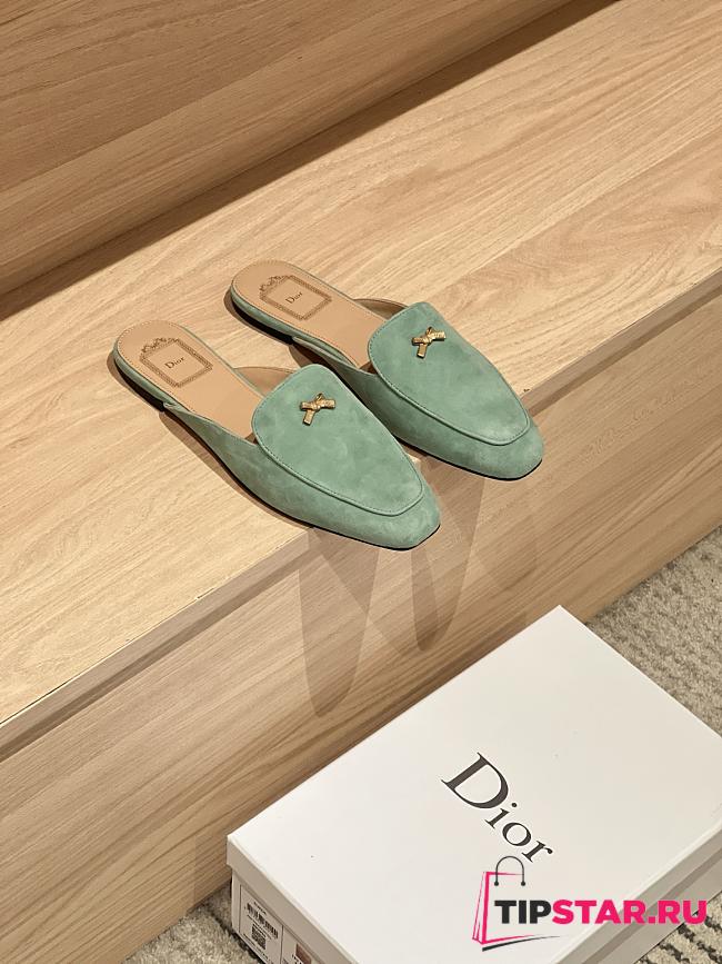 Dior Women's Shoes Baby Bow Mule In Mint Green - 1