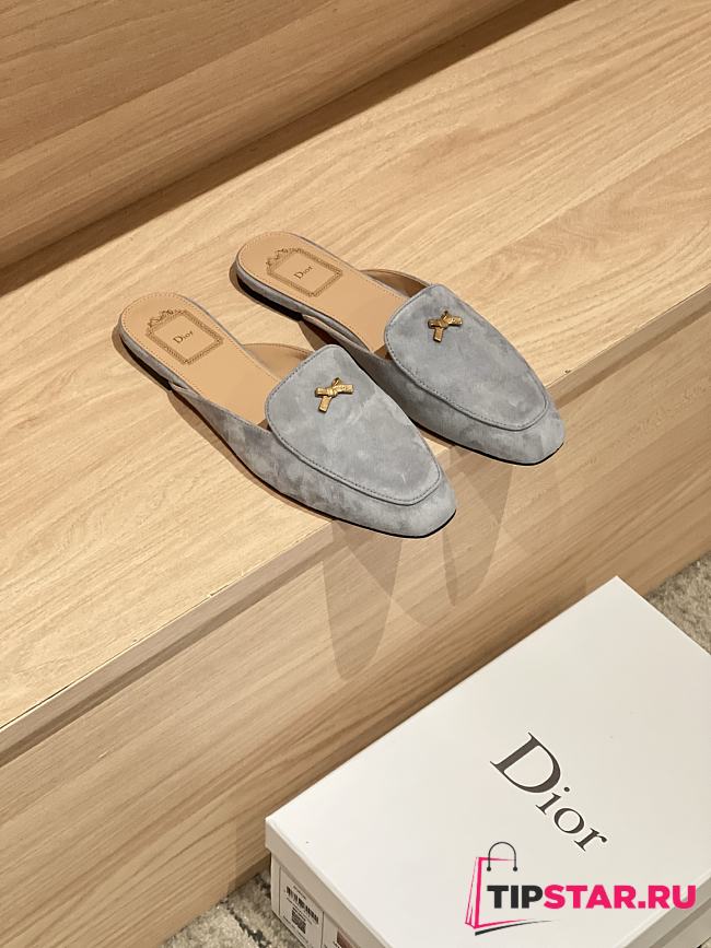 Dior Women's Shoes Baby Bow Mule In Light Grey - 1