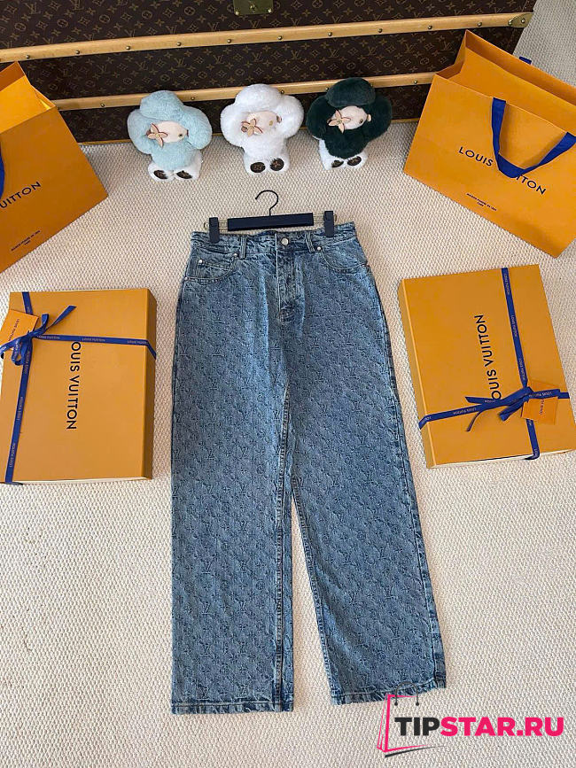 Louis Vuitton Women Blue Flared Jeans - 1