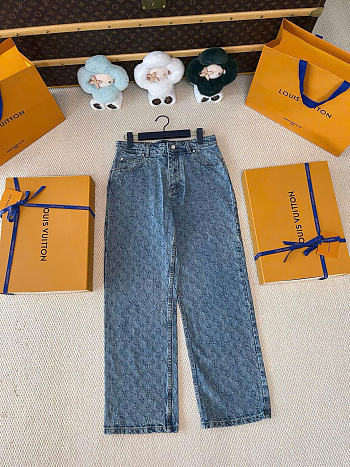 Louis Vuitton Women Blue Flared Jeans
