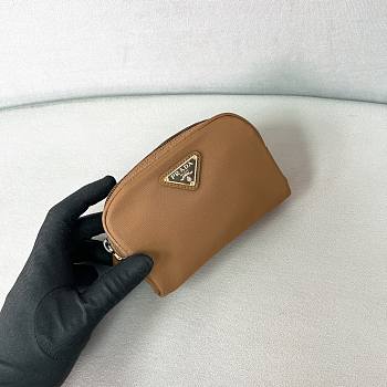 Prada Micro Re-Nylon pouch gold hardware Brown