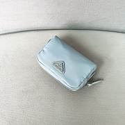 Prada Micro Re-Nylon pouch silver hardware Blue - 4