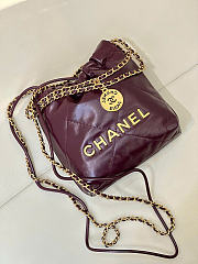 CHANEL 22 Shiny Calfskin Mini size Burgundy - 3