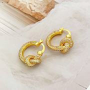 Tiffany Knot Pavé Hoop Earrings Gold - 5