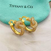 Tiffany Knot Pavé Hoop Earrings Gold - 2