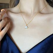 Bvlgari gold and white mother-of-pearl fan necklace - 6