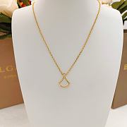 Bvlgari gold and white mother-of-pearl fan necklace - 2