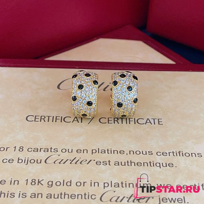 Cartier gold leopard print earrings - 1