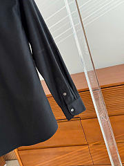 Hermès H-logo embroidered long sleeve shirt black - 5