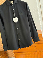 Hermès H-logo embroidered long sleeve shirt black - 4