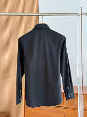 Hermès H-logo embroidered long sleeve shirt black - 2