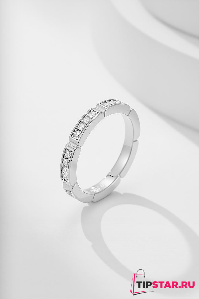 Cartier Maillon Panthère wedding band half-paved silver - 1