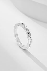 Cartier Maillon Panthère wedding band half-paved silver - 4