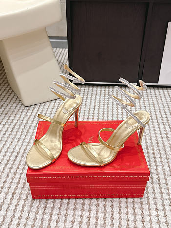 René Caovilla Cleo Butter Yellow Sandals 7.5 cm