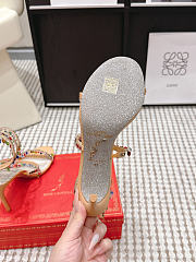 René Caovilla Chandelier Nude Rainbow Crystal Sandal 7.5 cm - 6