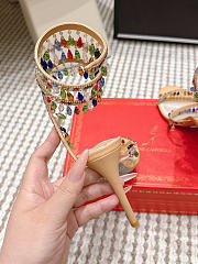 René Caovilla Chandelier Nude Rainbow Crystal Sandal 7.5 cm - 2