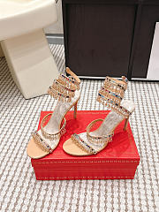 René Caovilla Chandelier Nude Crystal Sandal 7.5 cm - 1