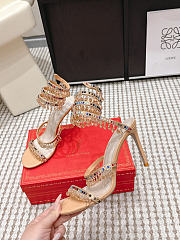 René Caovilla Chandelier Nude Crystal Sandal 7.5 cm - 3