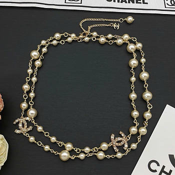Chanel CC Pearl Layered Necklace