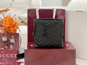 Gucci Marmont Nano Bucket bag in Light Black leather