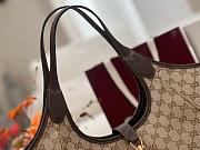 Gucci Mercato small tote bag sand and dark brown GG canvas - 6