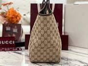 Gucci Mercato small tote bag sand and dark brown GG canvas - 3