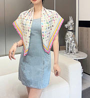 LV x TM Monogram Multicolor Square Silk Scarf 90  - 3