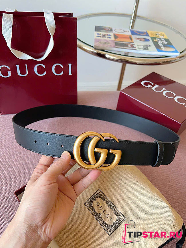 Gucci GG Marmont wide belt black - 1