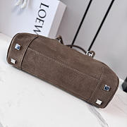 Loewe Amazona 31 debossed nubuck shoulder bag dark brown - 6