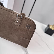 Loewe Amazona 31 debossed nubuck shoulder bag dark brown - 5