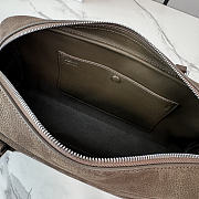 Loewe Amazona 31 debossed nubuck shoulder bag dark brown - 4